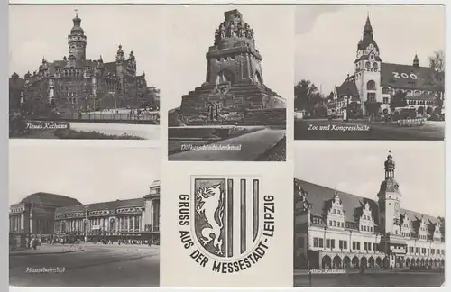 (52685) Foto AK Leipzig, Mehrbild, Zoo, Kongresshalle 1957