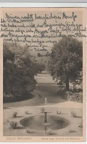 (52649) AK Weimar, Blick von Schloss Belvedere auf Stadt 1924