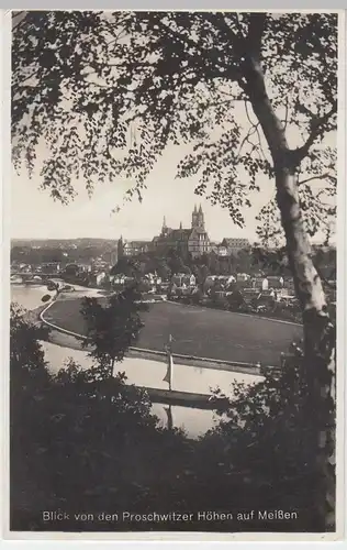 (52576) Foto AK Meißen, Blick von der Proschwitzer Höhe 1937