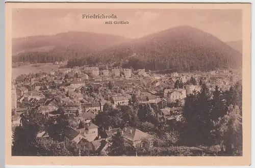 (52517) AK Friedrichroda, Panorama mit Gottlob, vor 1945