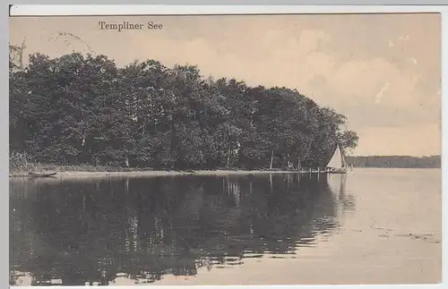 (52358) AK Templiner See bei Potsdam, Segelboot 1914