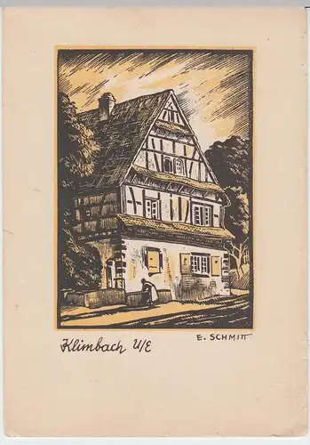 (52334) Künstler AK E. Schmitt, Climbach, Bas-Rhin, Klimbach, vor 1945