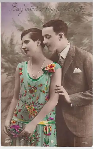 (52326) Foto AK junges Paar, Sag mir das eine süße Wort 1929