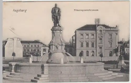 (51811) AK Augsburg, Prinzregentenbrunnen, 1908