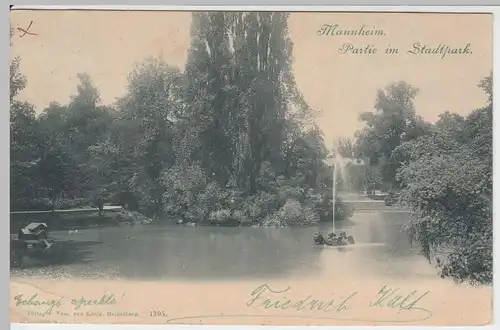 (51722) AK Mannheim, Partie im Stadtpark, 1900