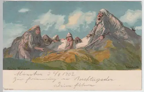 (51316) Künstler AK R. Reschreiter: Familie Watzmann, 1902