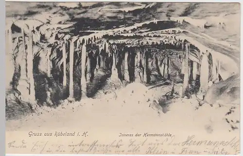 (51315) AK Gruss aus Rübeland, Inneres d. Hermannshöhle, vor 1905