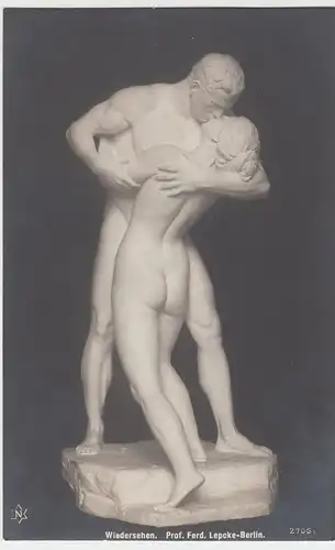 (51089) Foto AK Skulptur v. Prof. Ferd. Lepcke "Wiedersehen", um 1910