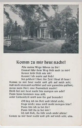 (51066) AK Liedkarte, "Komm zu mir heut Nacht!", 1939
