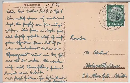 (50794) AK Freudenstadt, 1934