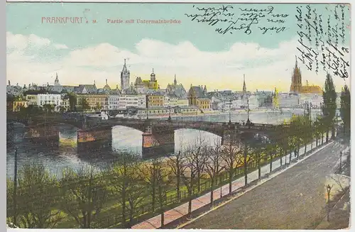 (50771) AK Frankfurt a.M., Partie mit Untermainbrücke, 1911