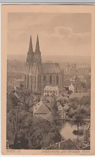 (50750) AK Soest, Wiesekirche u. Großer Teich, vor 1945