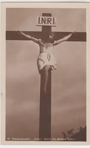 (50446) Foto AK Passionsspiel Freiburg i.Br., Jesus am Kreuz, 1921
