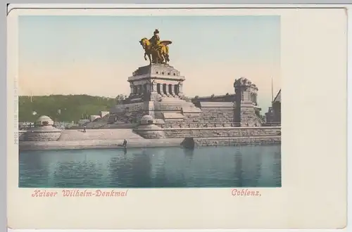 (50294) AK Koblenz, Deutsches Eck, Kaiser-Wilhelm-Denkmal, vor 1905