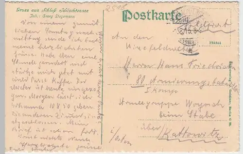 (50191) AK Berlin Steglitz-Zehlendorf, Am Schlachtensee, Feldpost 1915