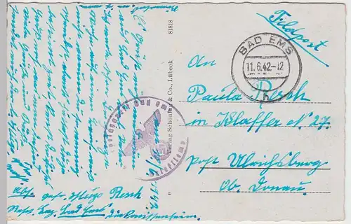 (50142) AK Bad Ems, Partie an der Lahn, Feldpost 1942