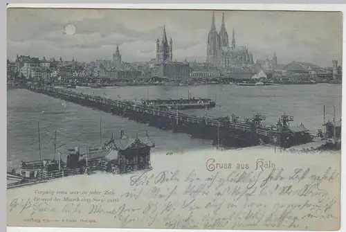 (50069) AK Gruss aus Köln, Mondscheinkarte, 1898