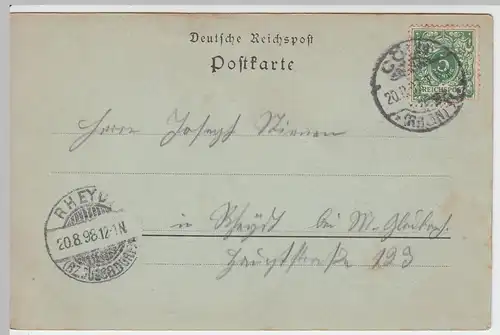 (50069) AK Gruss aus Köln, Mondscheinkarte, 1898