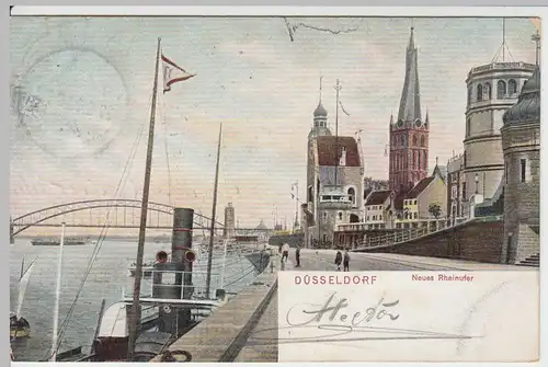 (50054) AK Düsseldorf, Neues Rheinufer, 1914