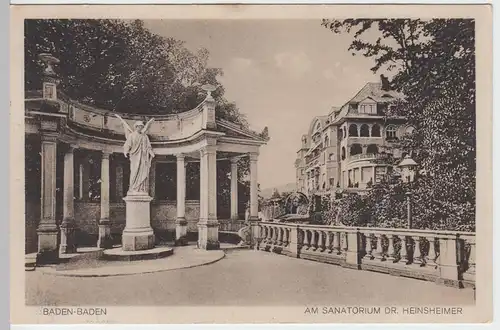 (50049) AK Baden-Baden, Am Sanatorium Dr. Heinsheimer, 1929