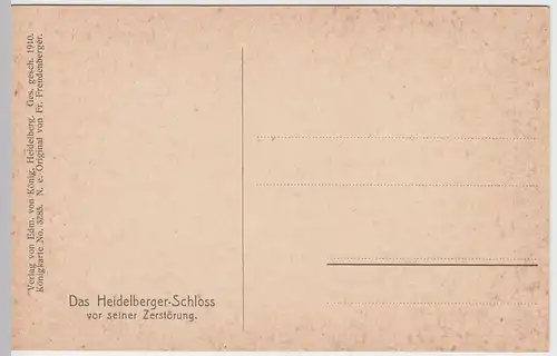 (49978) AK Heidelberg, Schloss vor der Zerstörung (Modell) 1910