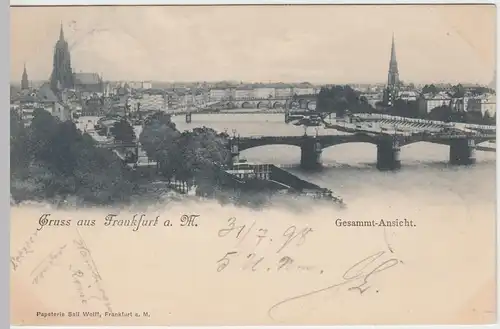 (49951) AK Gruss aus Frankfurt a.M., Gesamt-Ansicht, 1898