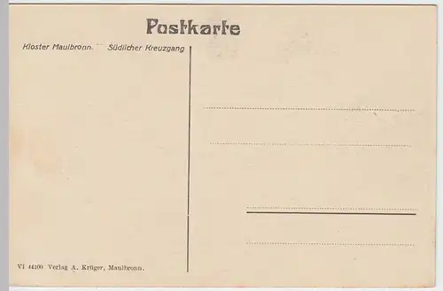 (49942) AK Kloster Maulbronn, Südlicher Kreuzgang, vor 1945