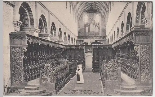 (49939) AK Kloster Maulbronn, Hauptschiff mit Chorgestühl, vor 1945
