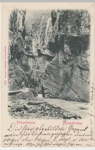 (49830) AK Partnachklamm bei Partenkirchen, 1902