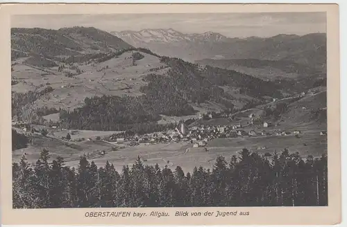 (49829) AK Oberstaufen, Totale v.d. Jugend, 1917