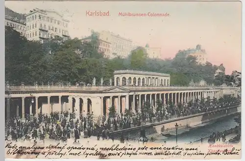 (49730) AK Karlsbad, Karlovy Vary, Mühlbrunnen-Colonnade, 1904