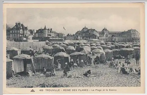 (49725) AK Trouville, La Plage et le Casino, 1933