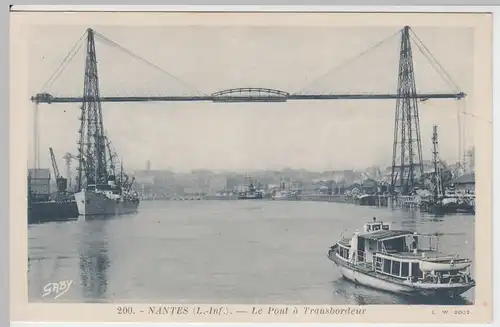 (49722) AK Nantes, Le Pont à  Transbordeur, Kranbrücke, vor 1945