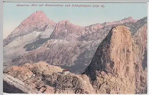 (49713) AK Steinernes Meer m. Riemannhaus u. Schönfeldspitze, vor 1945