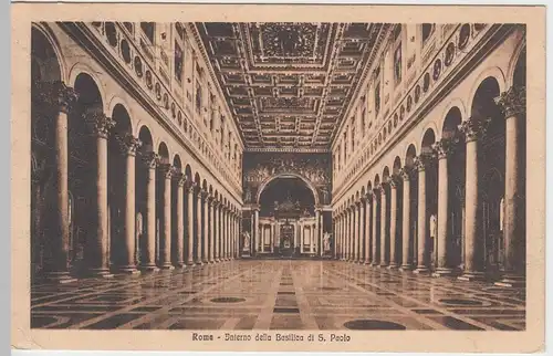 (49706) AK Rom, Roma, Interno della Basilica di S. Paolo, 1927