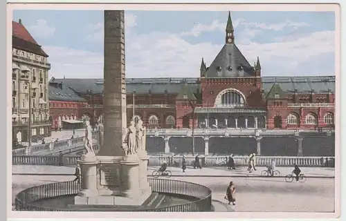 (49684) AK Kopenhagen, Kobenhavn, Freiheitssäule, Bahnhof, vor 1945