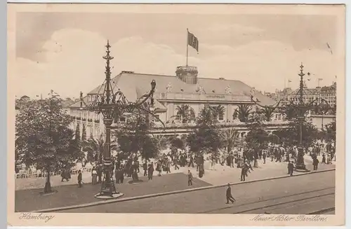 (49669) AK Hamburg, Neuer Alster-Pavillon, 1915