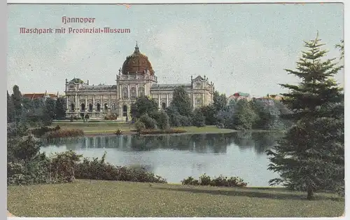 (49637) AK Hannover, Maschpark m. Provinzial-Museum, 1909
