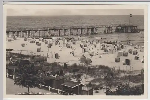 (43205) Foto AK Seebad bansin, Strand 1929