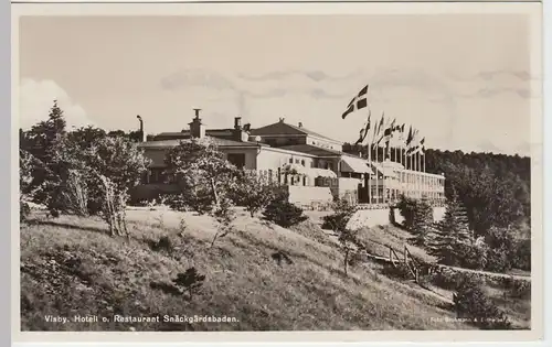 (49595) Foto AK Visby, Hotel Snäckgärdsbaden, 1947
