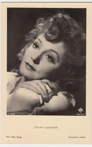 (49587) Foto AK Schauspielerin Zarah Leander, Film Foto Verlag, vor 1945