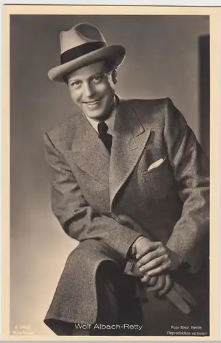 (49584) Foto AK Schauspieler Wolf Albach-Retty, Ross Verlag, vor 1945