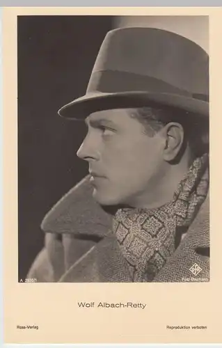 (49581) Foto AK Schauspieler Wolf Albach-Retty, Ross Verlag, vor 1945