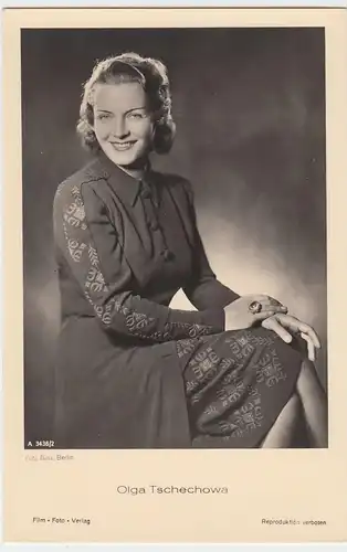 (49567) Foto AK Schauspielerin Olga Tschechowa, Film Foto Verlag, vor 1945