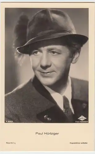 (49559) Foto AK Schauspieler Paul Hörbiger, Ross Verlag, vor 1945
