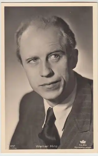 (49558) Foto AK Schauspieler Werner Hinz, Ross Verlag, vor 1945