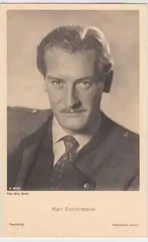 (49550) Foto AK Schauspieler Karl Schönböck, Ross Verlag, vor 1945