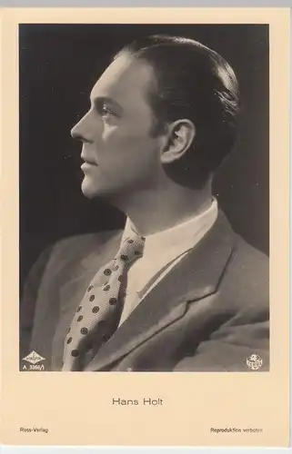 (49549) Foto AK Schauspieler Hans Holt, Ross Verlag, vor 1945