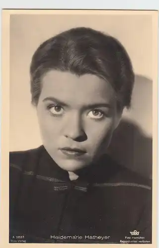 (49548) Foto AK Schauspielerin Heidemarie Hatheyer, Ross Verlag, vor 1945