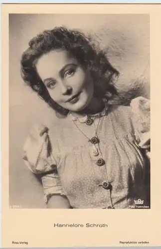 (49536) Foto AK Schauspielerin Hannelore Schroth, Ross Verlag, vor 1945